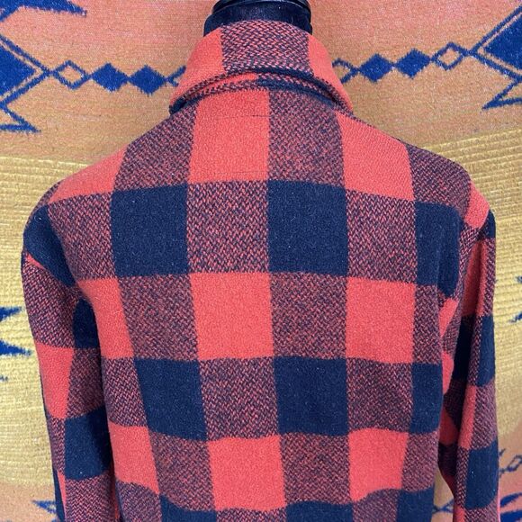 Vintage Oakbrook Sportswear Wool Zip Up Collared Buffalo Plaid House Coat. Small - Picture 6 of 15